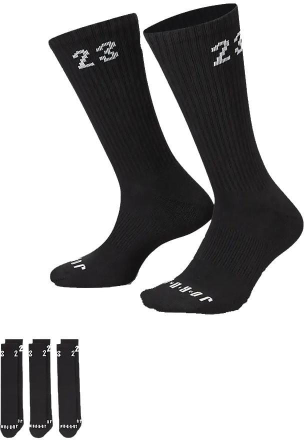 Nogavice Jordan Essential Crew 3 Pack Socks Black